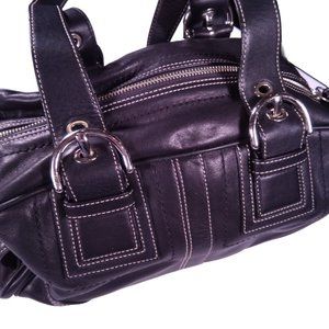 Authentic Coach E063-10036 Black Leather Baguette Style Shoulder Bag